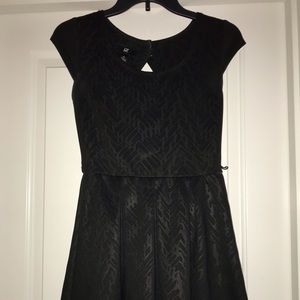 Black Cap-Sleeved Dress